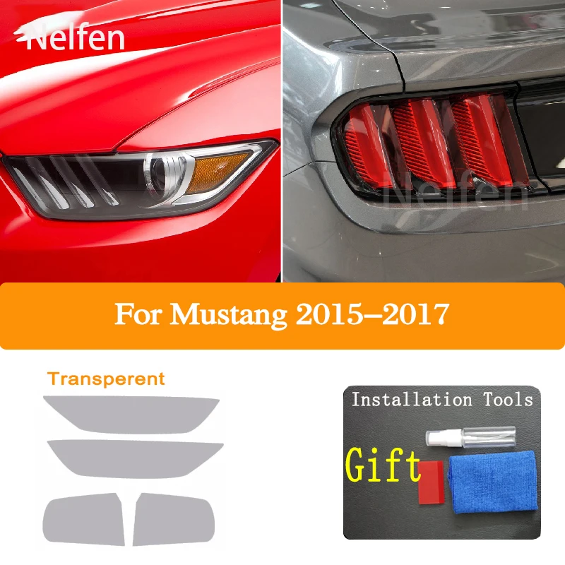 Защитная пленка для передней фары автомобиля Mustang 2015-2017 задних фар виниловая