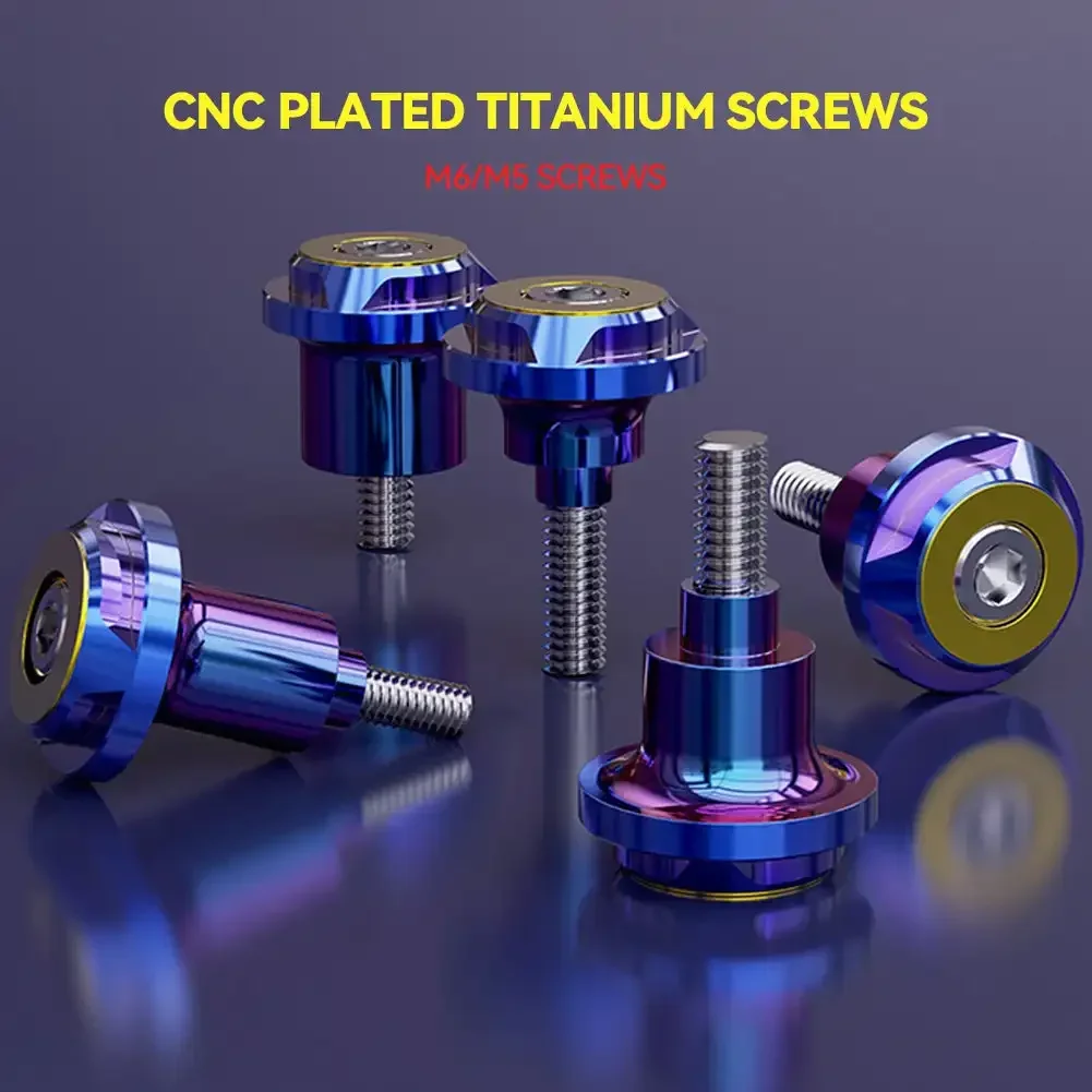 1 шт. винтовая крышка номерного знака мотоцикла с ЧПУ M5/M6 горящая титановая