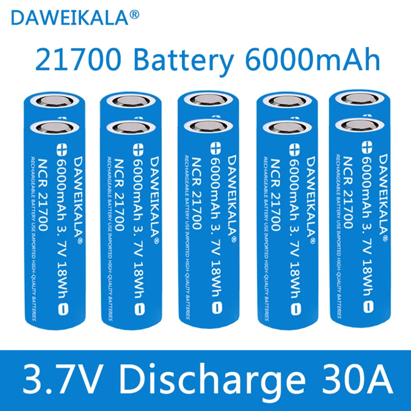 

3,7 V 21700 6000mAh 30A hohe strom lithium-ionen akku für schraubendreher EV auto elektrische fahrrad batería