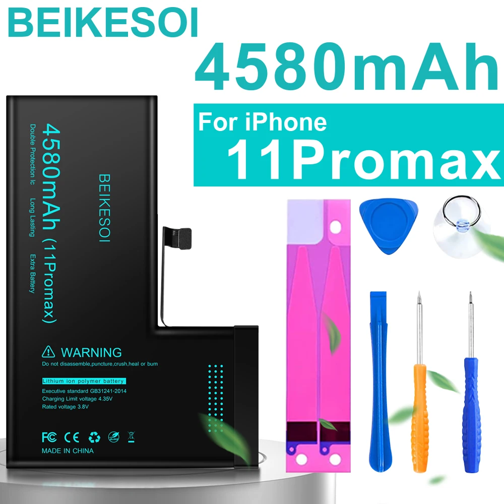 

BEIKESOI Original High Capacity Battery For Apple iPhone 7 ,8 , 8 PLUS, X , XS , 11 ,11 12 PROMAX lithium Bateria + Free Tools
