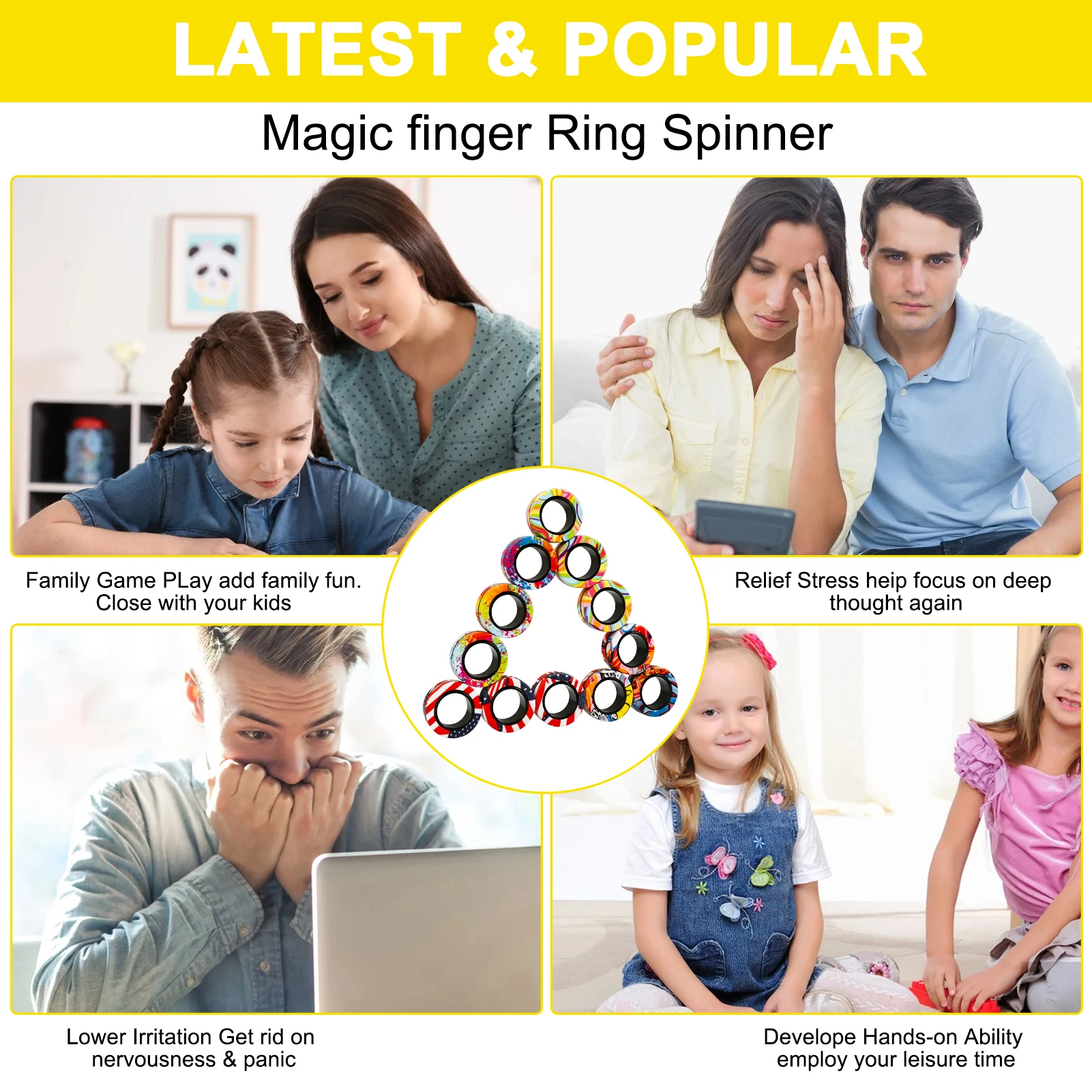 3 шт. магнитные кольца-Спиннер для СДВГ |