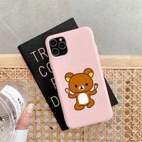 rilakkuma phone case for iphone 11 12 13 mini pro xs max 8 7 6 6s plus x xr solid candy color case