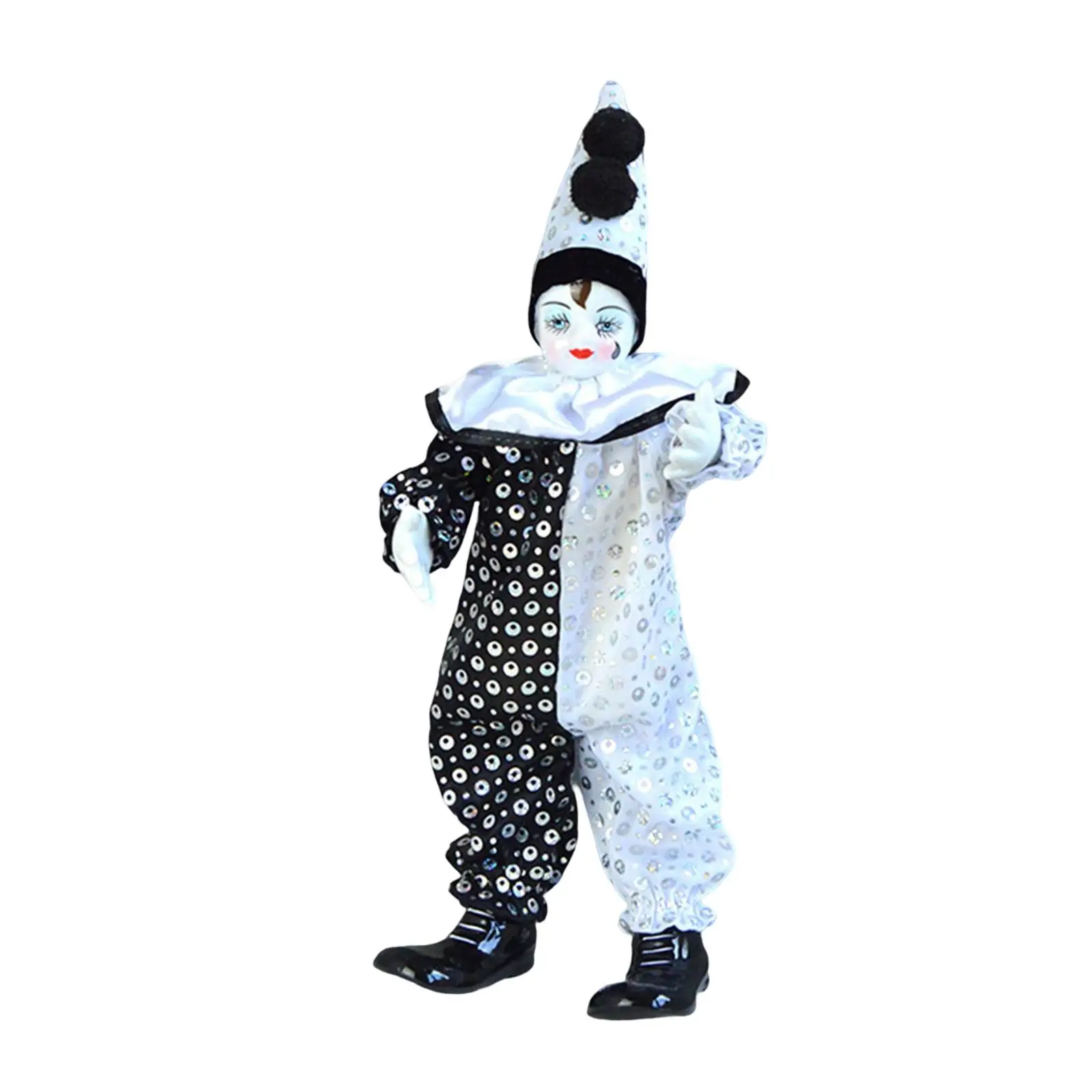 

Funny Porcelain Clown Model Home Display 15inch Clown Stuffed Toy Figure Clown Dolls for Birthday Halloween Collection Gift