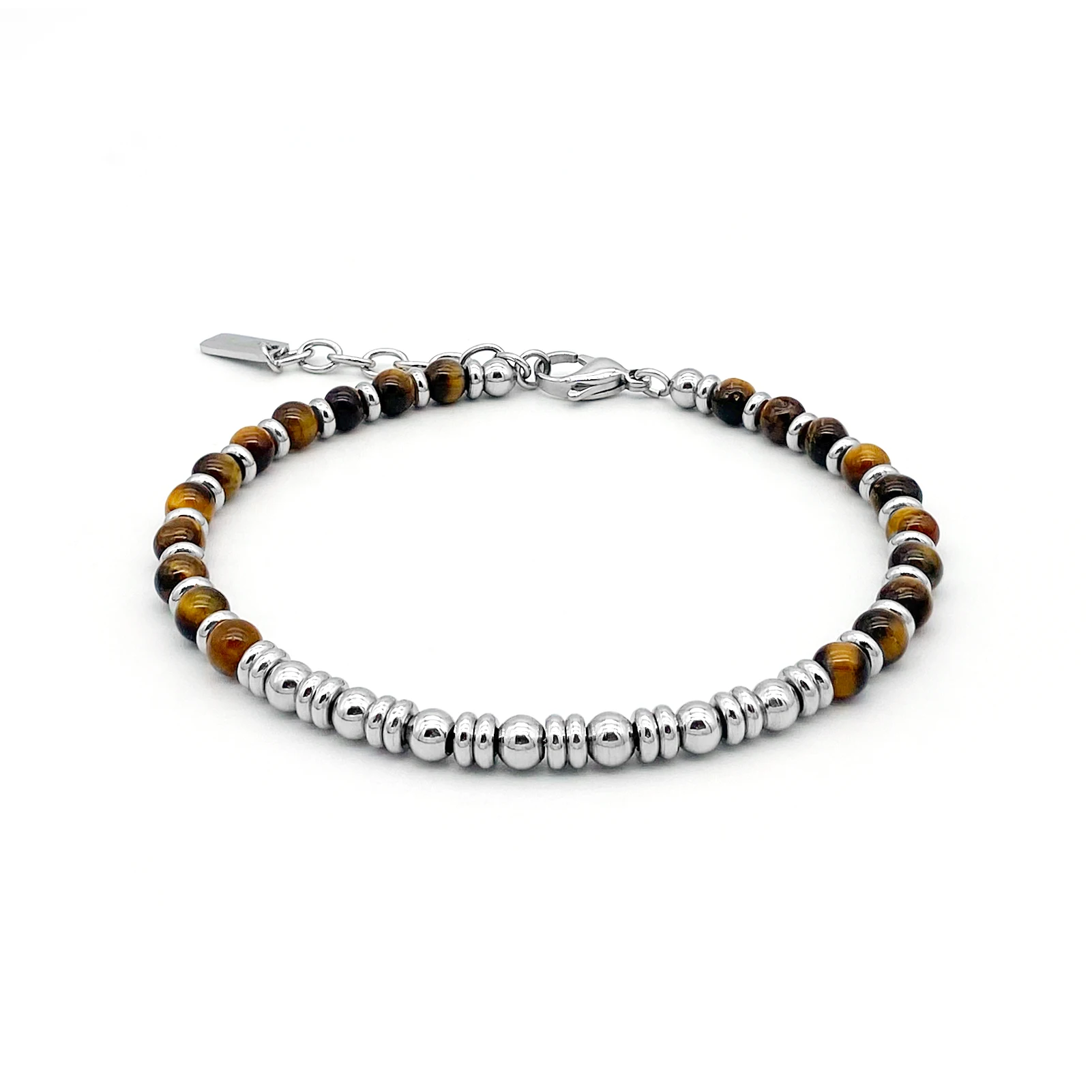 

Runda Men'S Bead Bracelet Natural Stone 22Cm Stainless Steel Accessories Fashion Charm Women'S Handmade Jewelry