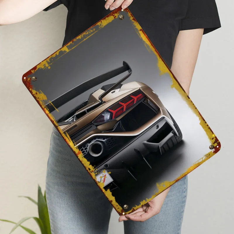 Металлический знак Lamborghini Aventador SVJ Roadster