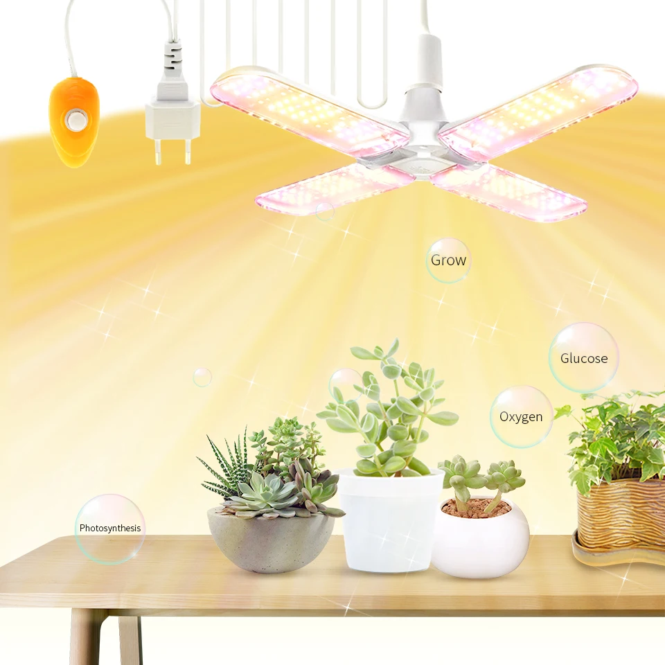 24W 36W 48W Foldable LED Grow Light Full Spectrum E27 Plant Growing Light Phytolamp Bulb For Indoor Plants Flower Seedling