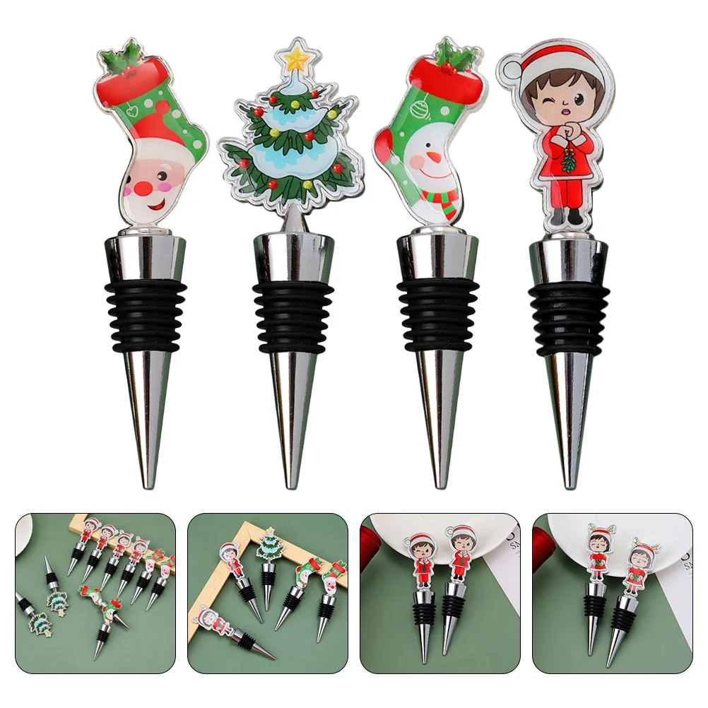 

Bottlestopper Christmas Beverage Saver Plug Reusable Beer Toppercork Cap Corks Santa Preserver Vacuum Supplies Man Stoppers
