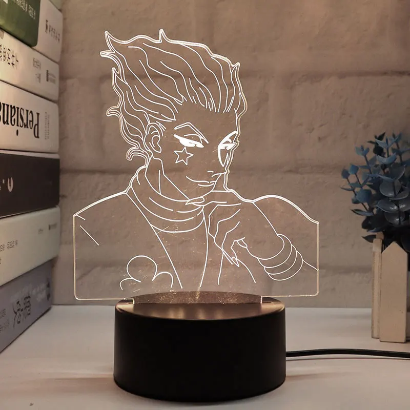 

Аниме 3D Hunter X Hunter ночной Светильник Hisoka Kurapika фигурка светодиодный ночсветильник Killua Zoldyck украшение на день рождения рождественские подарки