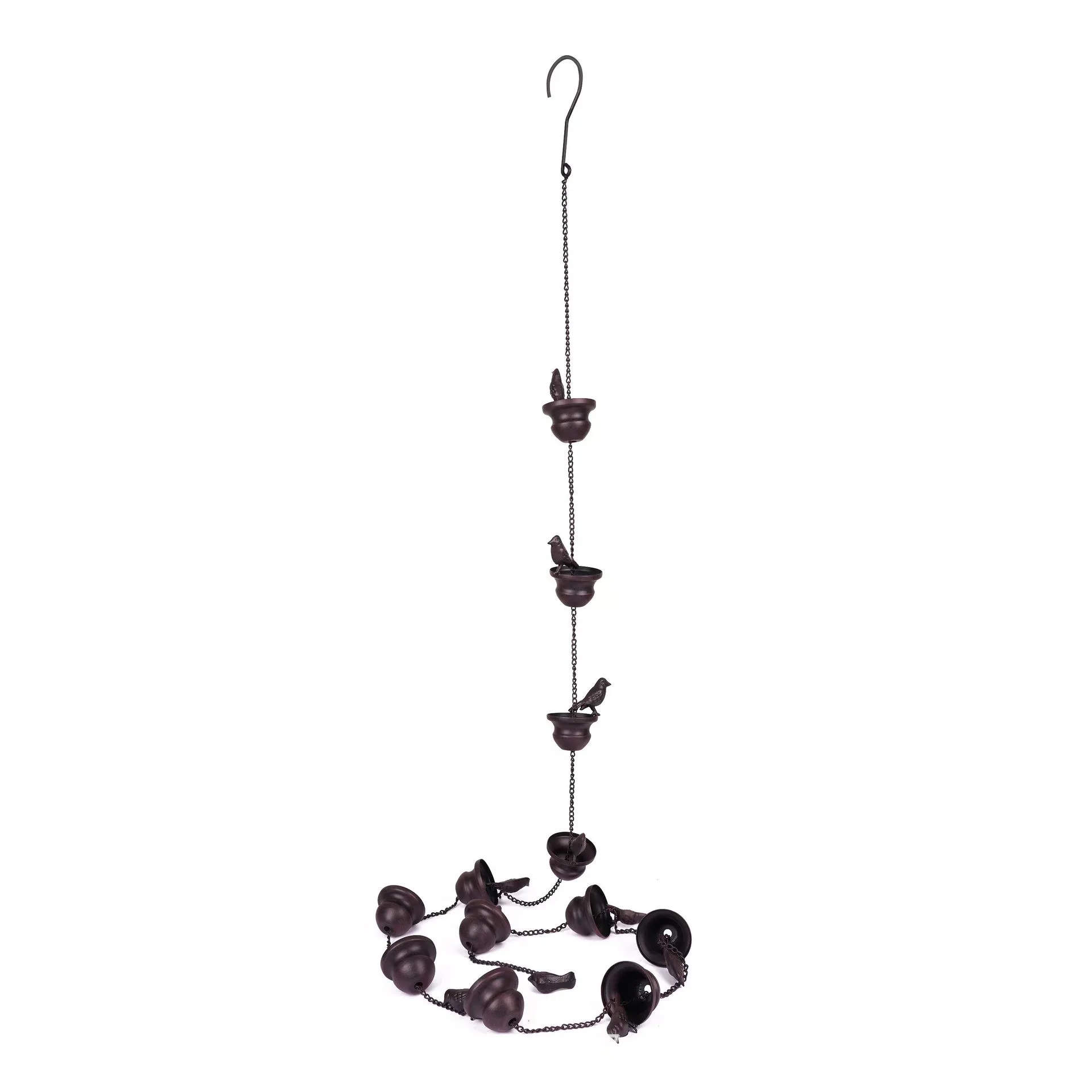 

Drain Black Meter For Chain Home Downspout Chain 2.4 Decoration Garden Water Gutter Roof Rain Rain Park Bird