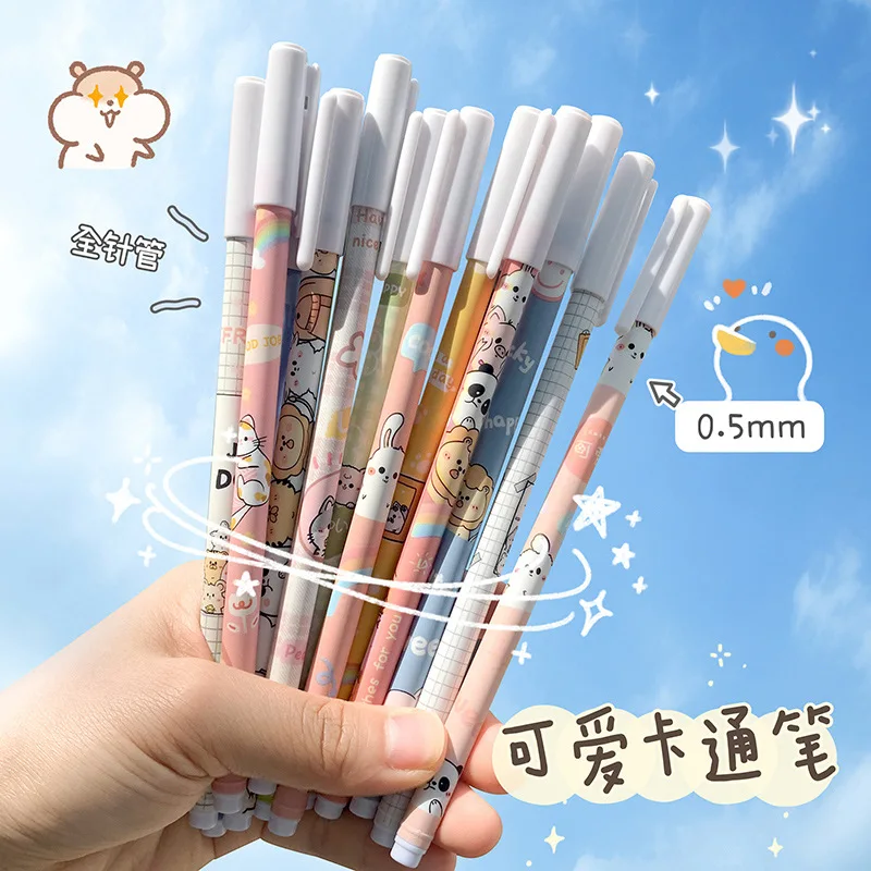 

10pcs/Set Black Syringe Gel Pen Japanese Stationery for Writing School Student Teacher Supplies Cute Funny Kawai Thing Kid Prize