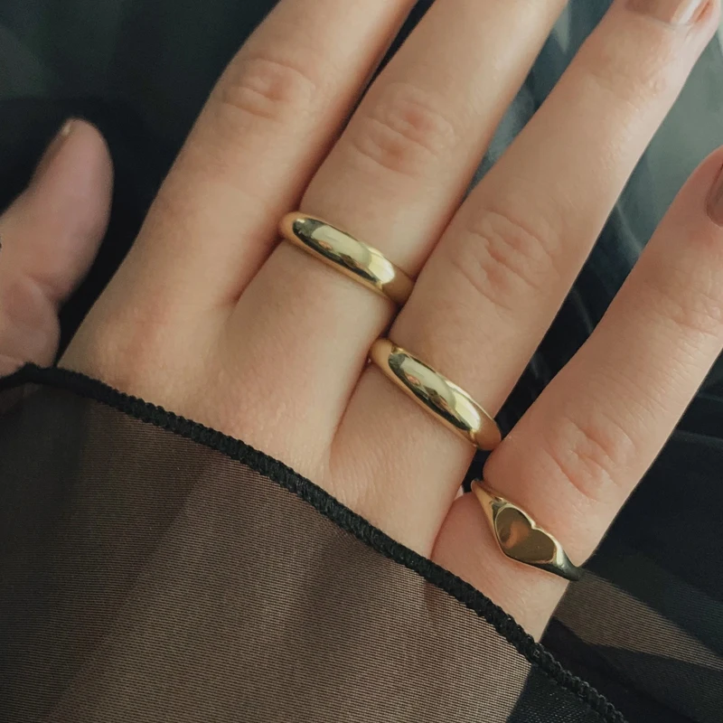 Модное женское простое геометрическое Кольцо Love Tail Ring из нержавеющей стали с