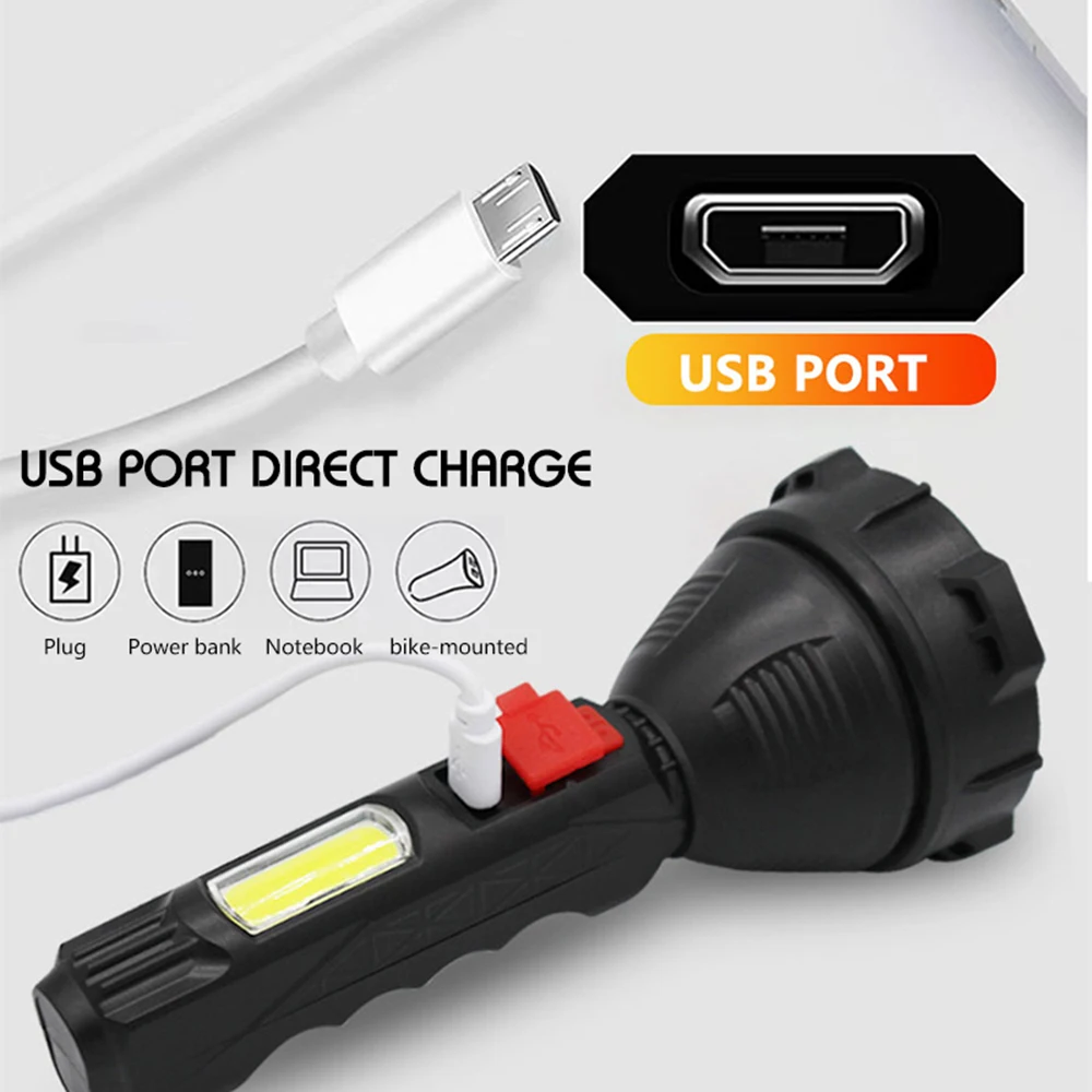 Большой яркий светодиодный фонарик с Cob-матрицей