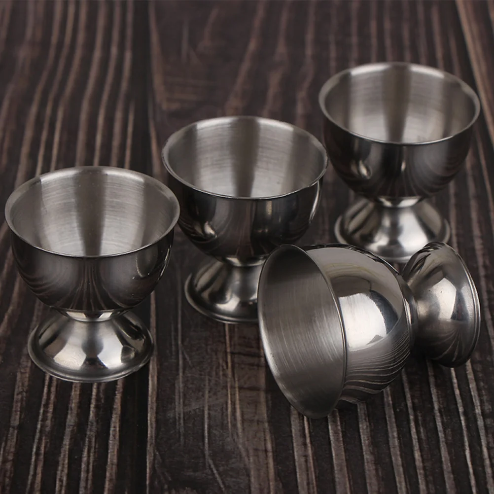 

4PCS Stainless Steel Egg Cup Egg Tray Boiled Egg Cups Holder Stand Dishwasher Safe