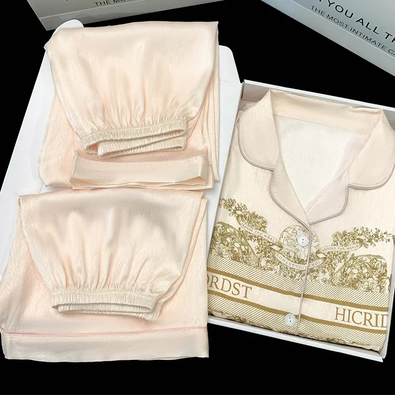 Модный женский летний пижамный комплект с короткими рукавами из трех предметов