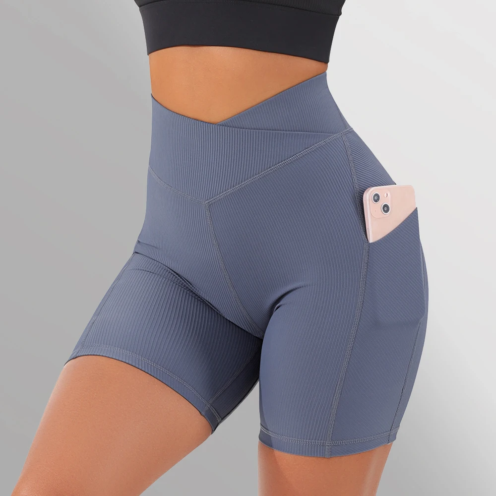 Женские спортивные шорты с высокой талией для йоги леггинсы эффектом пуш-ап бега