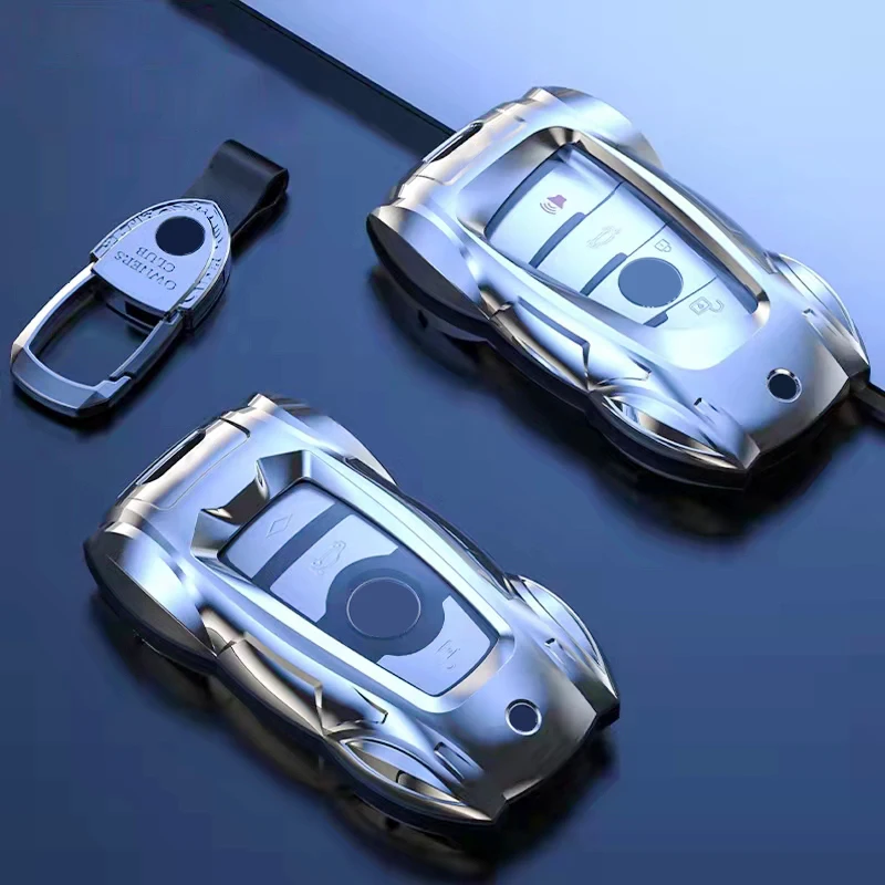 

Zinc Alloy Car Key Case Cover Shell with Leather Metal Key Chain for BMW 1 3 5 7 Series X1 X3 X4 X5 520 525 G20 118i 218i 320i