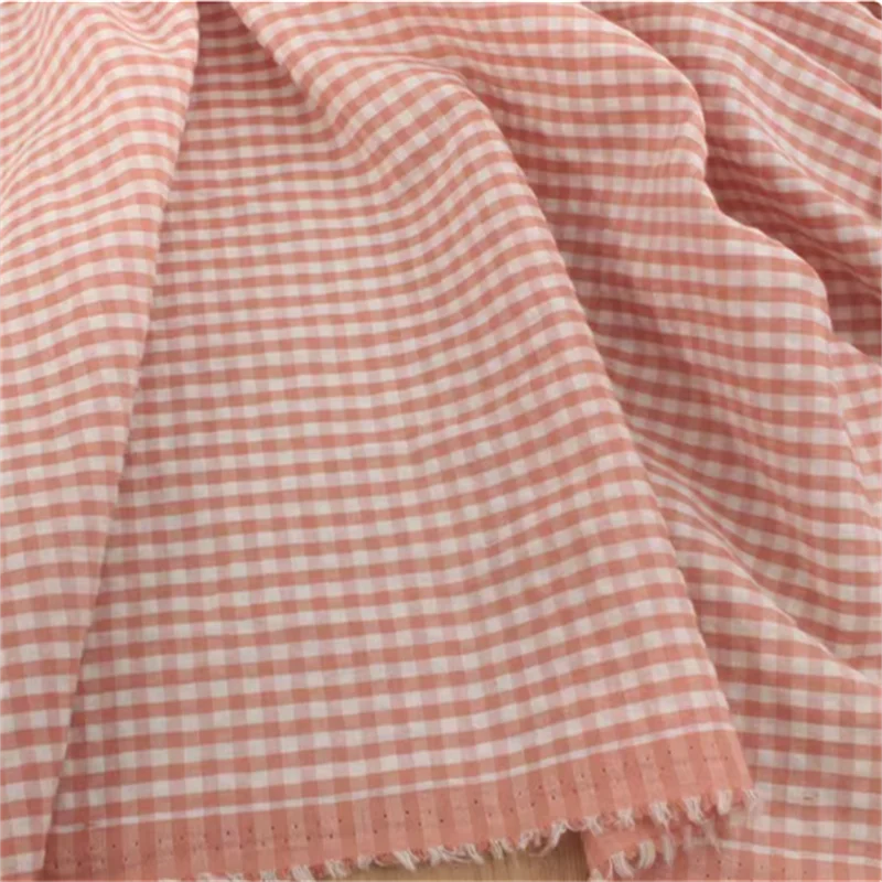 Темно-розовый цвет тканая тонкая клетчатая ткань против морщин топ шорты детская