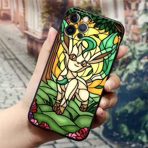 Чехол для телефона с витражами Pokemons Eevees Umbreons Sylveons для Apple iPhone 16, 15, 14, 13, 12, 11 Pro Max XS Max 8 Plus, чехлы