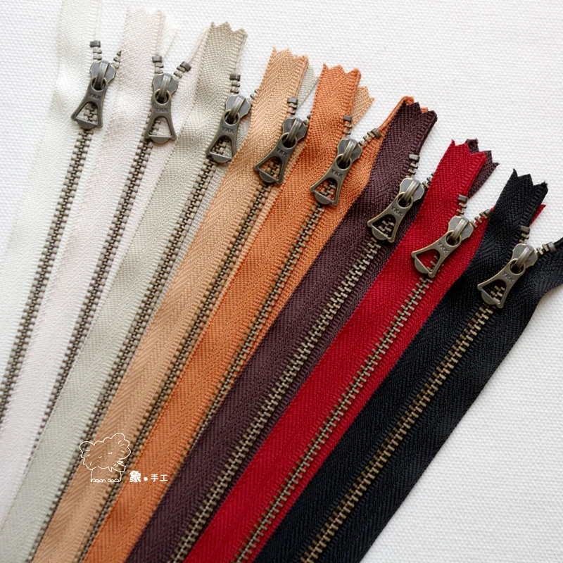 

10/1 Bag 17 ~ 30cm 3 YKK Bronze Metal Closed Imported Cute Flower Slider Zippersrse Zipper Repair Kit