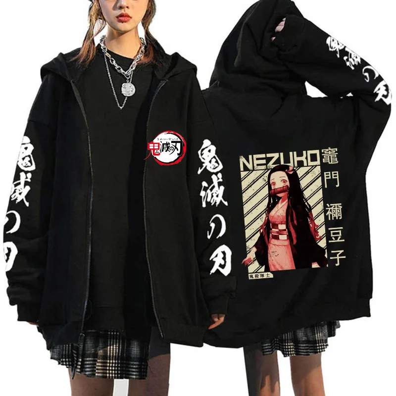 

Manga Demon Slayer Zip Up Hoodie Kimetsu No Yaiba Sweatshirt Rengoku Anime Uzui Tanjiro Inosuke Zenitsu Nezuko Zipper Jackets