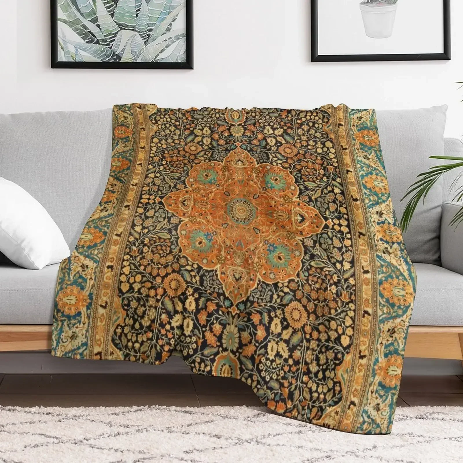 Антикварное одеяло Mohtashem Kashan в персидском стиле