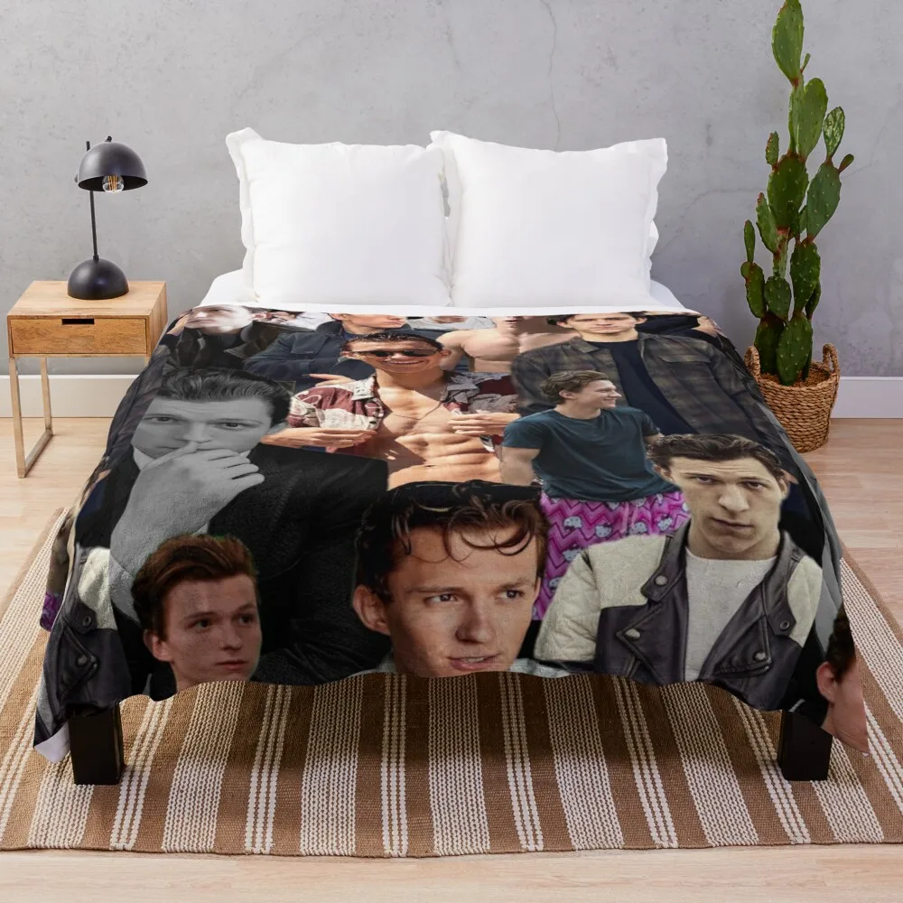 

Tom Holland Collage Throw Blanket Knitted Blanket