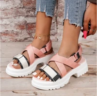 2022 new platform sandals for women summer hook loop outdoor non slip sports sandalias mujer mix color thick bottom beach sandal