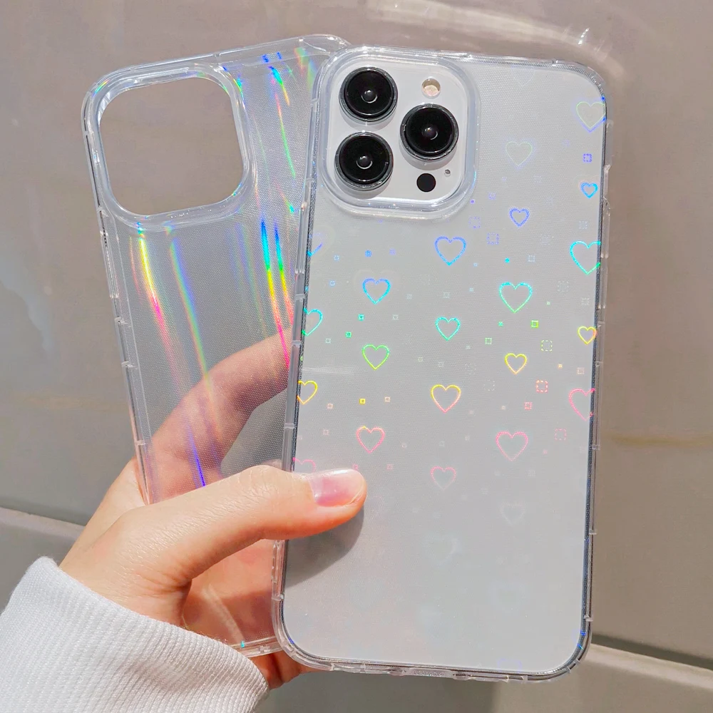 poco f3 case for xiaomi redmi note 10 pro case redmi note 9 8 7 11 pro 9s 10s 9c 9a poco x3 pro m3 m4 gradient laser heart cover free global shipping