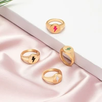 color lightning rings for women punk fashion men ring black white lightning ring fashion party jewelry gifts