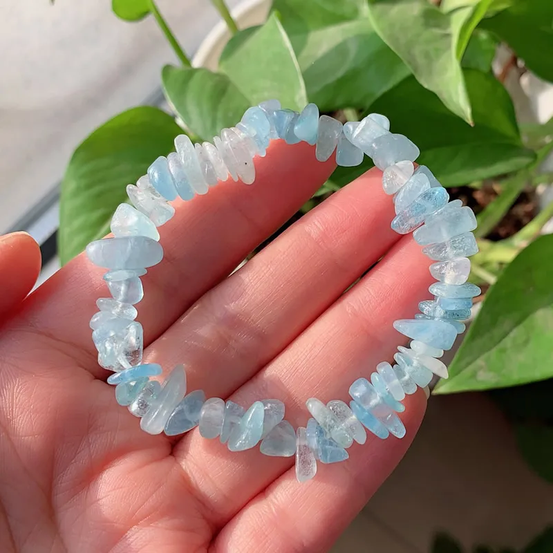 

Beads Fashion Jewelry Accessories Making DIY Aquamarines Sky Blue Stone Gravel Women Necklace Bracelet Gift Abalorios Pulseras
