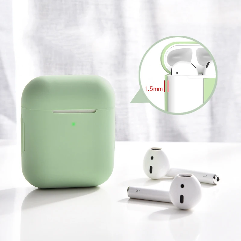 Силиконовые чехлы для наушников Apple Airpods 2nd защитный чехол беспроводных Bluetooth Air Pods