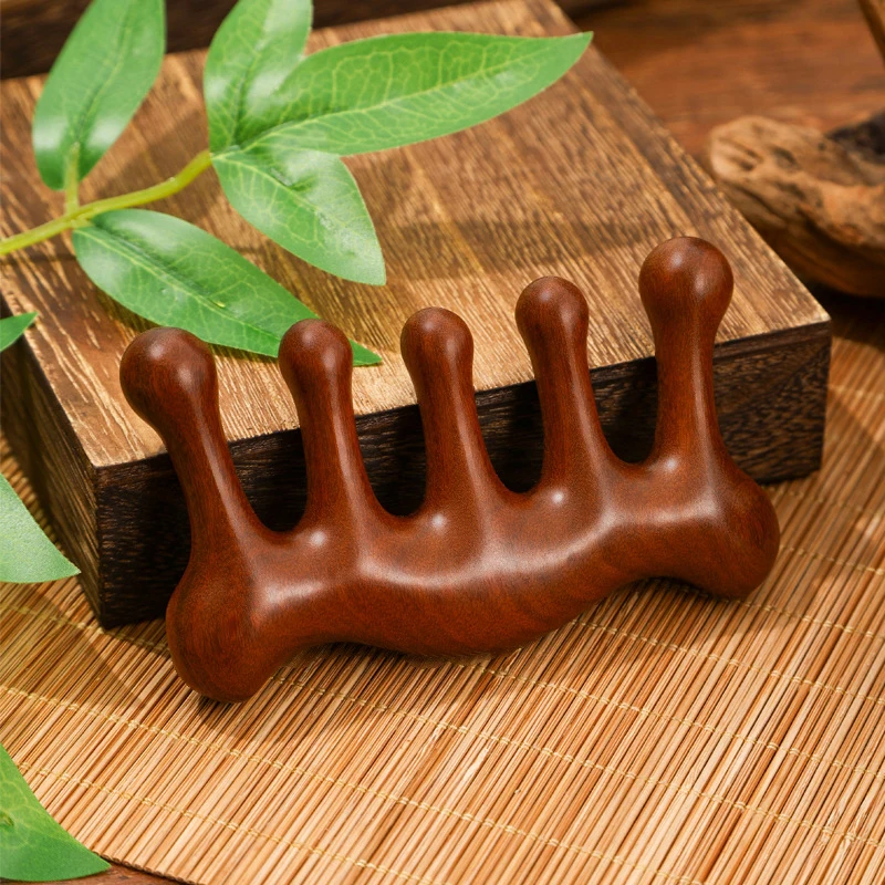 Портативная сандаловая деревянная массажная расческа меридиан