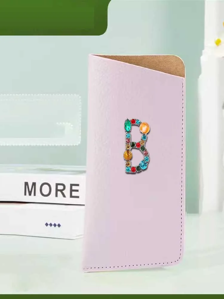 

Customized Modern Portable Eyewear Bags Sleek PVC Leather Personalized Customer Name Chic Style: Letter Design & Accents