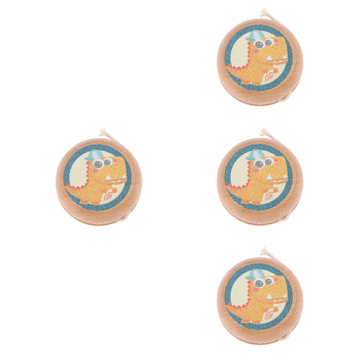 

4pcs Cartoon Children's Yo-Yo Wooden Yo-Yo Plaything Kids Outdoor Yo-Yo