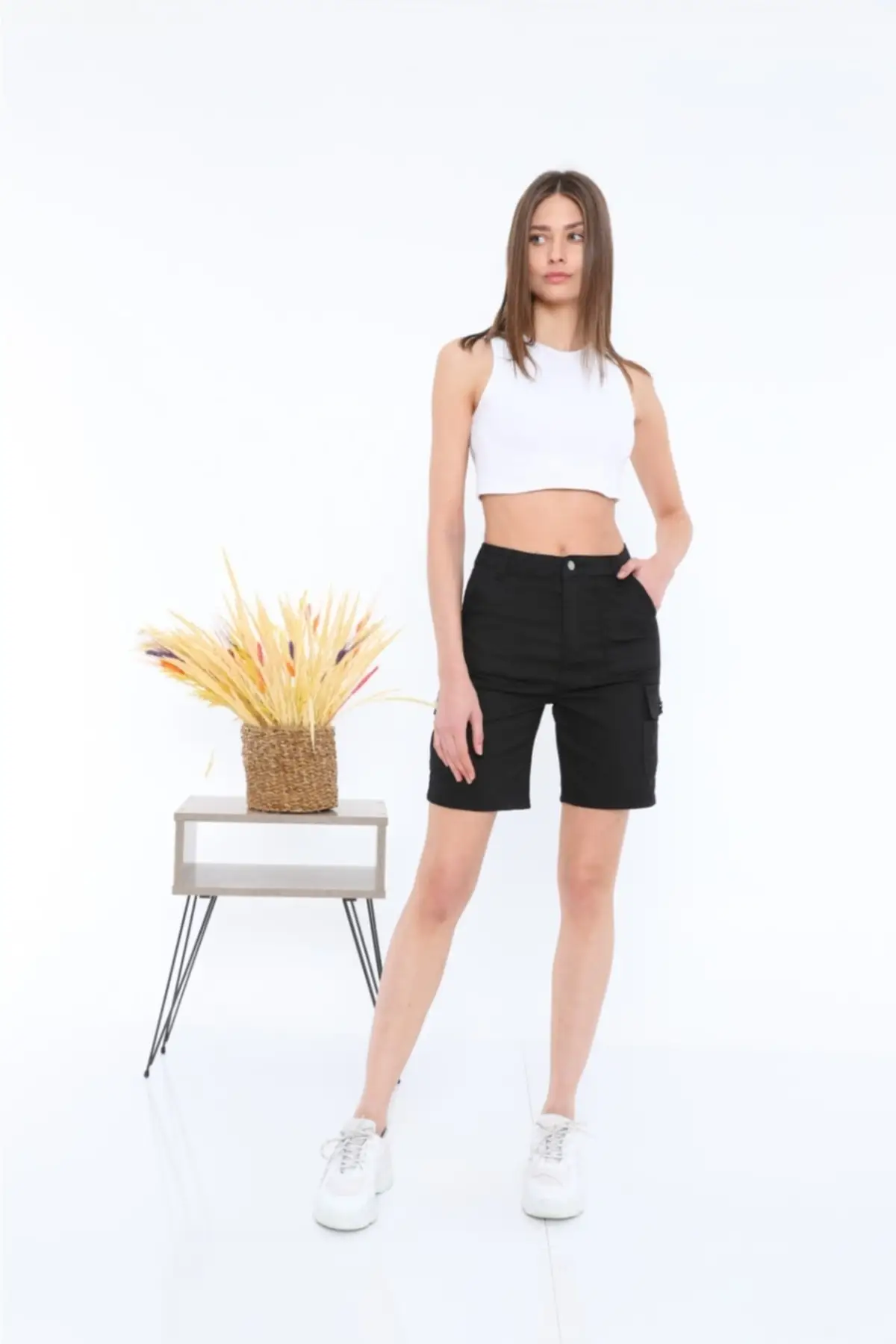 

Women black high waist lycra shorts & Bermuda