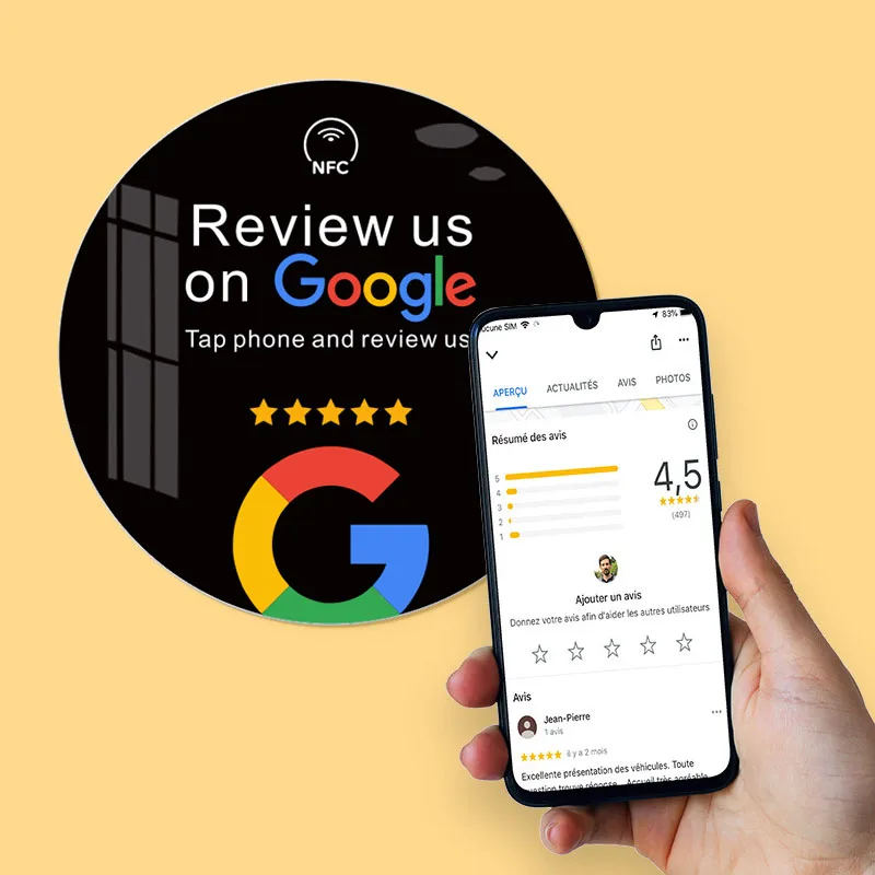 Обзор нас на табличке с вывеской Google NFC для салон красоты бизнес-декор акрил