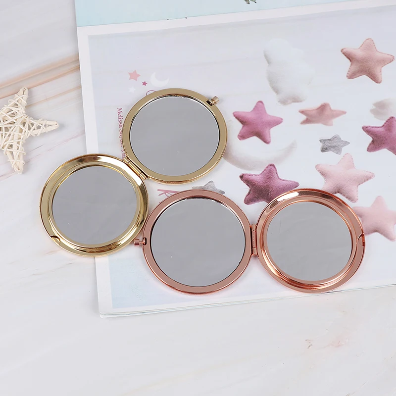 

Vintage alloy compact pocket mirror folded makeup cosmetic mirror magnifying