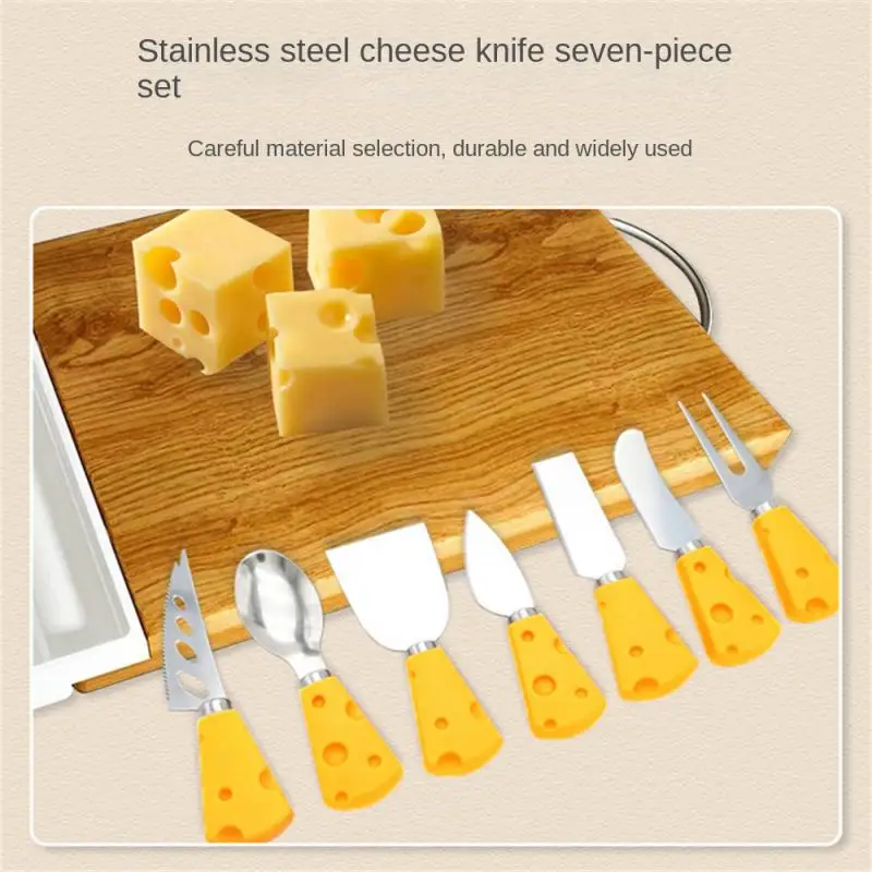 

Yellow Handle Butter Knife Stainless Steel Moon Cake Cheese Knife Spatula Bazaar Cream Knife Kitchen Cake Decoration Tools