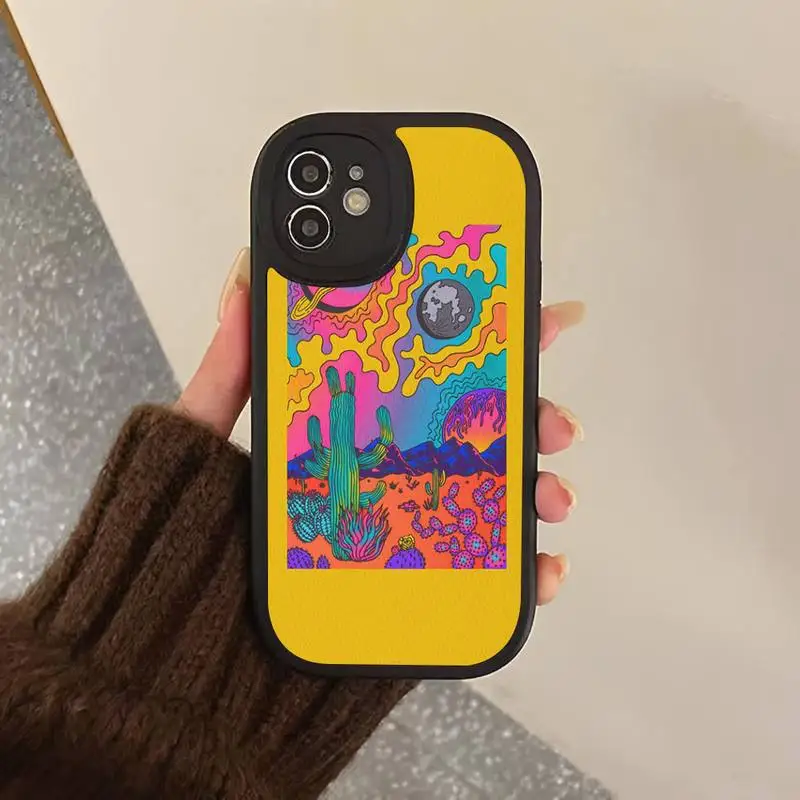 Colourful Psychedelic Phone Case Hard Leather Phone Case For iPhone 14 13 12 Mini 11 14 Pro Max Xs X Xr 7 8 Plus 6 6s