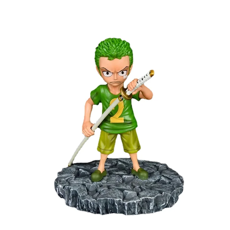 

Anime One Piece Pirates Childhood Roronoa Zoro Statue Action Figure Figurine Deputy Captain Pirate Hunter Toys room decoration