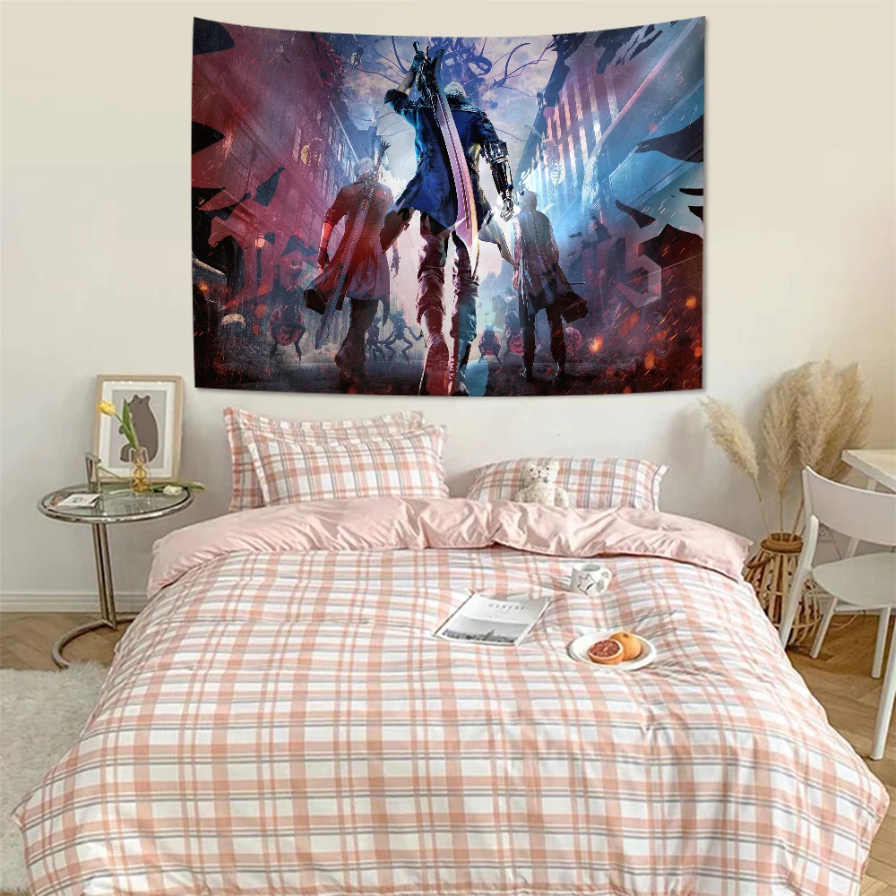 D-DevilS-May-Crys DMC DIY Wall Tapestry Hippie Flower Carpets Dorm Decor Art