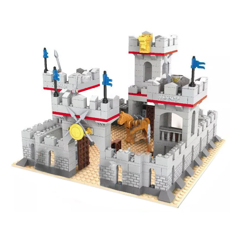 

686pcs Knights King's Gate Guard Kingdom Ausini 27906 686pcs Urban Medieval Knight Castle Building Block 8 Toy birthday Gifts