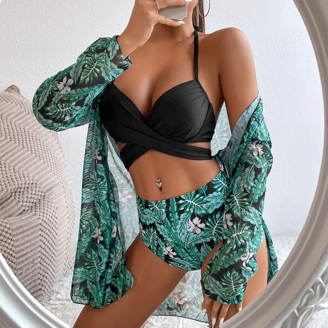 

2022 New Bikini Beach Skirt Tunics for Beach Cover up Swimsuit Women Ruffle Biquini Bathing Suit Summer Beach Wear Swim Suit