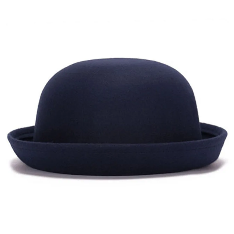 

Autumn Winter Vintage Parent-child Imitation Wool Felt Top Hat Ladies Children's Kids British Fedoras Hat for Women Girl