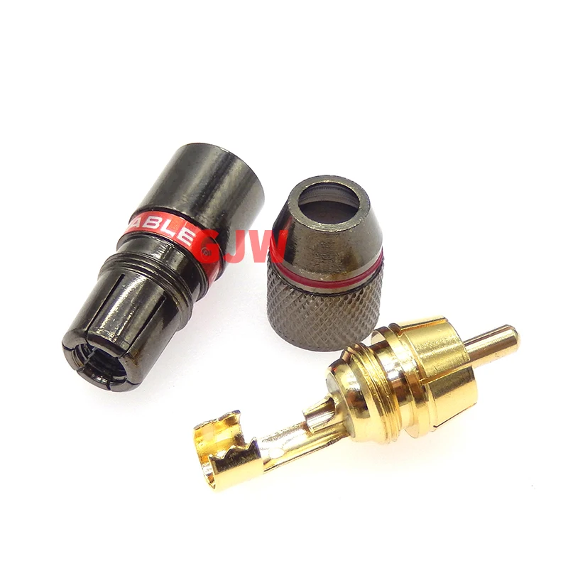 2/4 шт. Разъёмы RCA позолоченные 6 мм 4 шт./2 пары