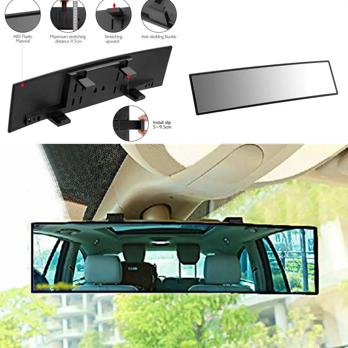 

Зеркало заднего вида автомобильное 12 дюймов, универсальное широкоугольное зеркало заднего вида для салона автомобиля, детское сиденье, час...