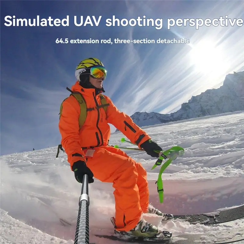 Фото Универсальный удлинитель-штатив 1/4 дюйма для экшн-камер GoPro12 и Action, с креплением для шлема и адаптером для селфи-палки №2