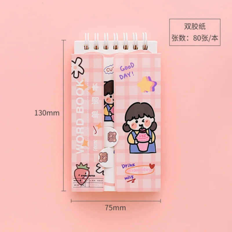 ute cartoon spiralny notatnik Kawaii Planner organizator czasu przybory szkolne angielska książka ze słowami