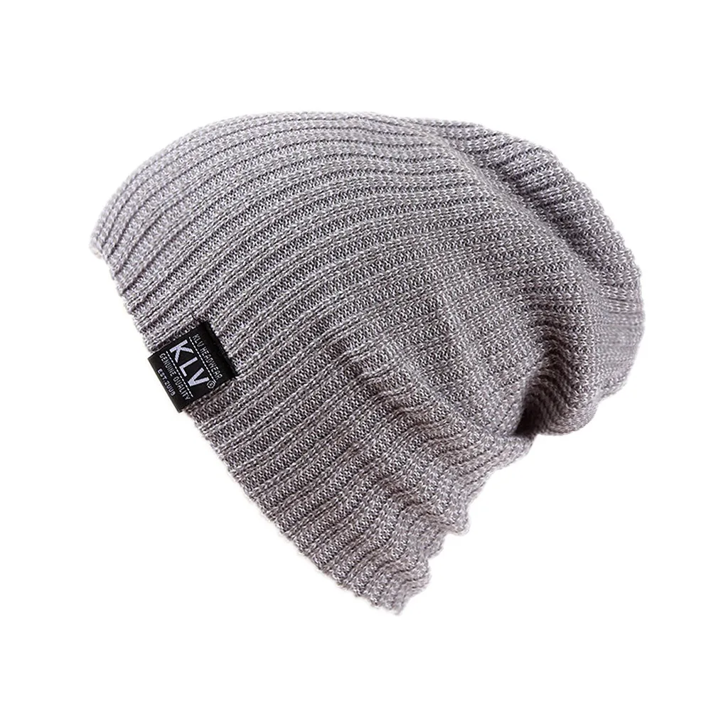 

Fashion Men Winter Hat Thick Windproof Knitted Wool Beanies Male Outdoor Soft Warm Hats Casual Solid Ski Caps Accessories Gift