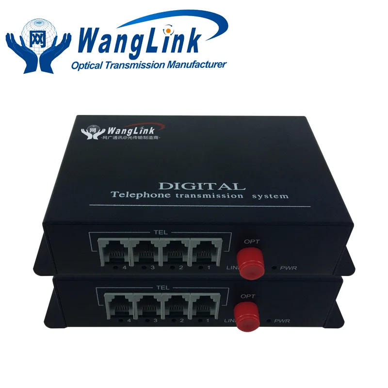 Wanglink 4 Port Telephone Fiber Optic Converter RJ11 Phone Line Multiplexer Single 1 pair | Equipment